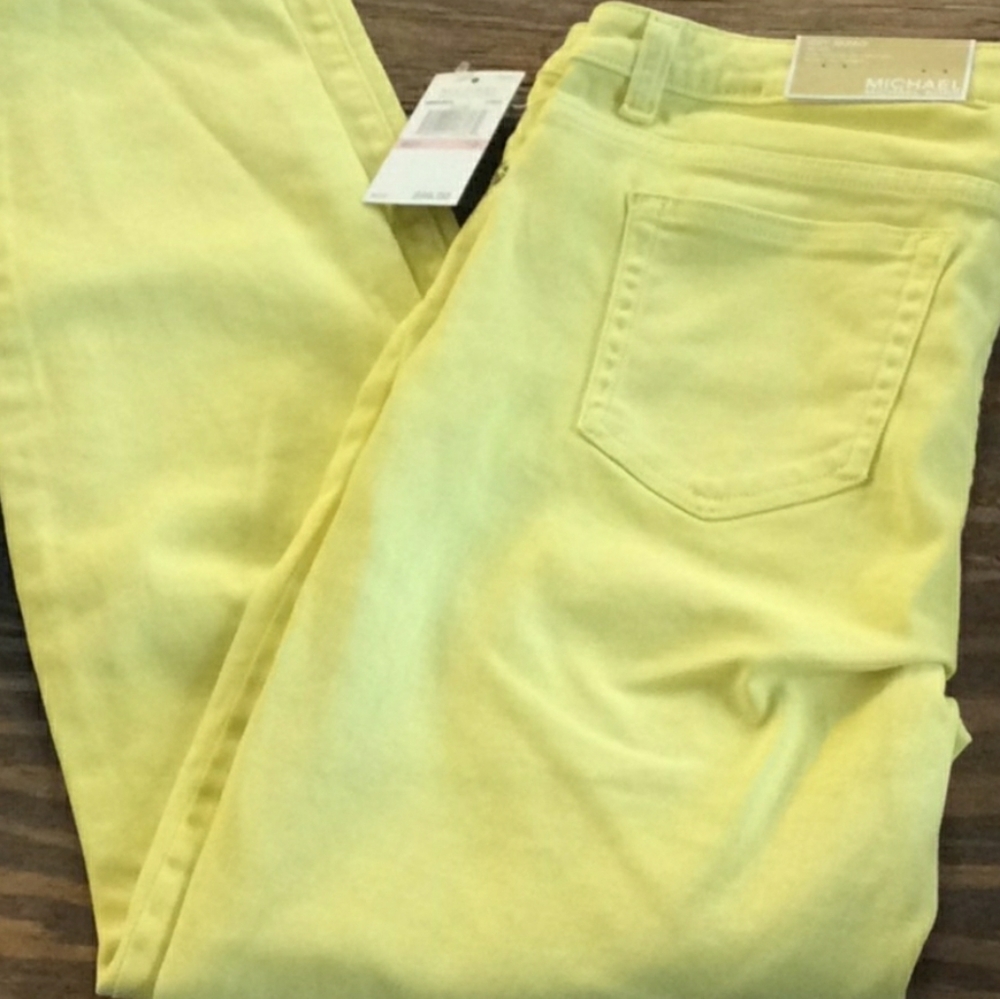 Michael Kors lemon yellow Izzy Skinny Jeans